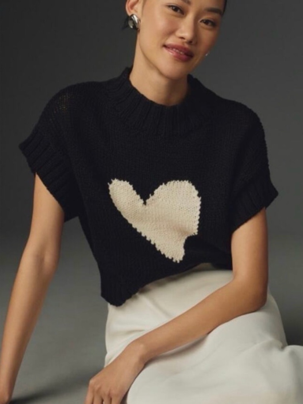 ⭐️NWT Maeve by Anthropologie Mock Neck Heart Sweater⭐️